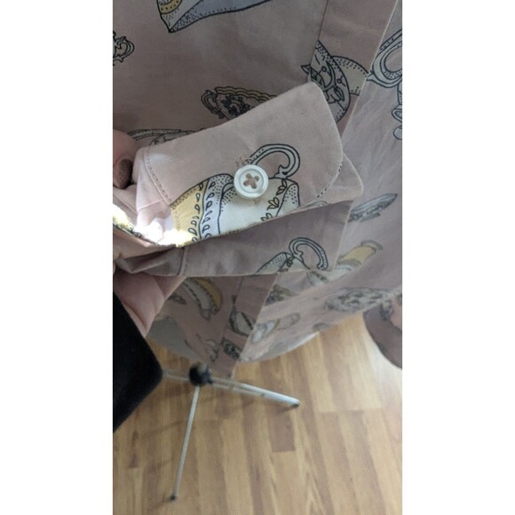 Victoria Beckham for Target Pink Teacup Print Button-up Shirt/Blouse Sz XL - Picture 5 of 7